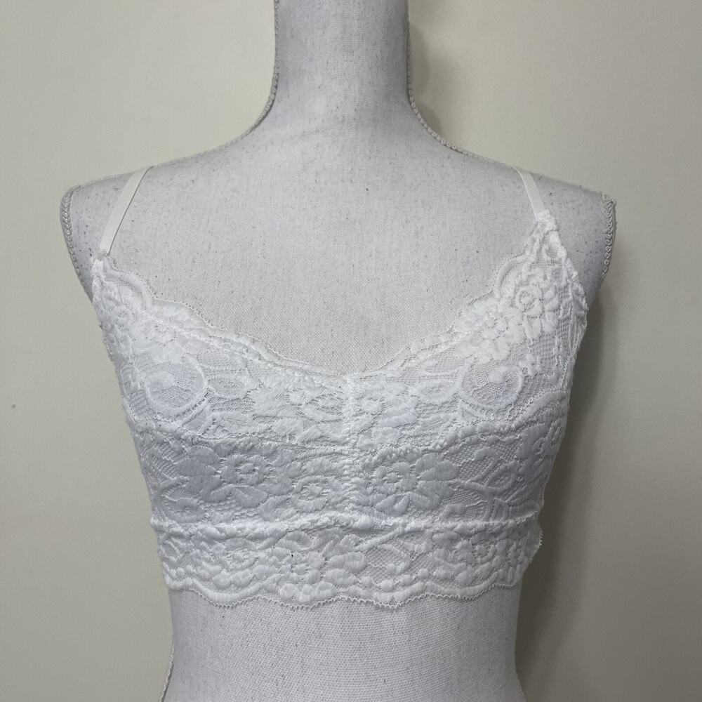 1 Women Lace Bralette Sexy Bra Floral Lingerie Sleepwear Night Top Small White